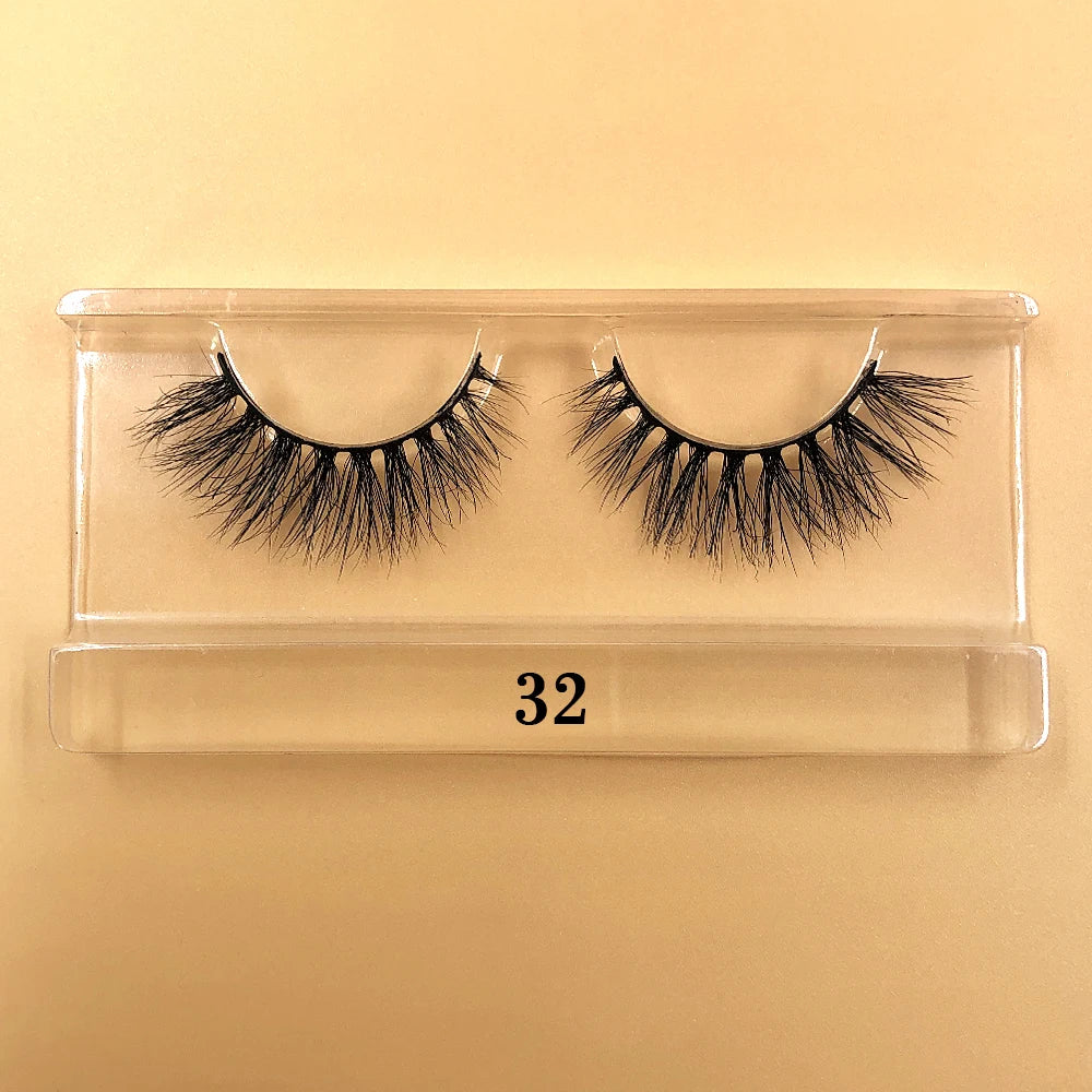 Fluffy 100% Natural Mink Lashes Make up Tool1 Pair Short Soft 15-20mm