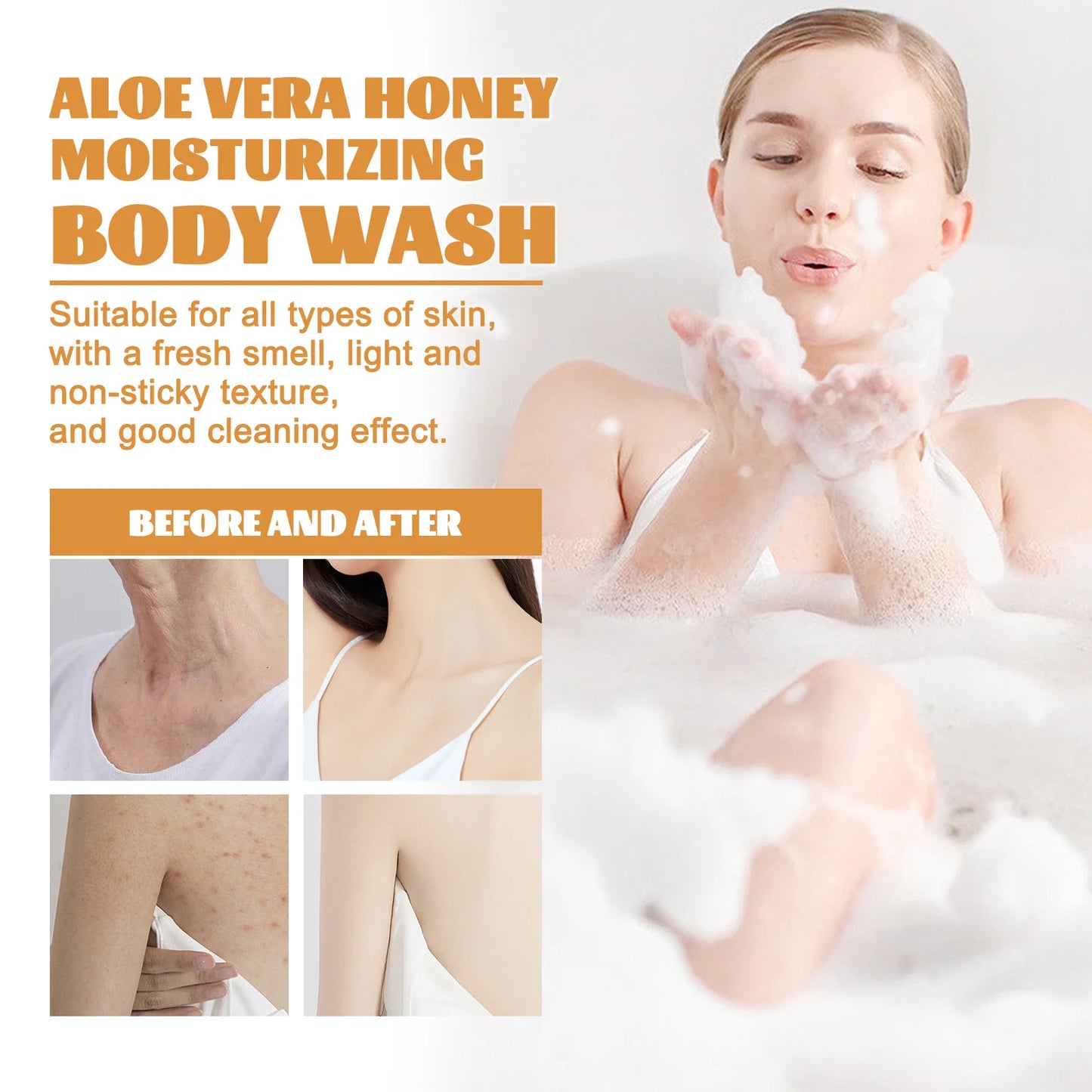 Honey Shower Gels Refreshing Moisturizing Body Wash Smooth Gentle