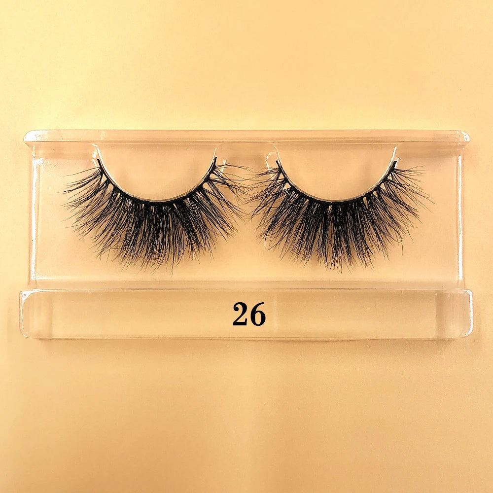Fluffy 100% Natural Mink Lashes Make up Tool1 Pair Short Soft 15-20mm