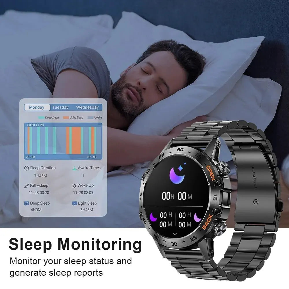 Smartwatch 1.39" Bluetooth Fitness Heart Rate Health For Android IOS