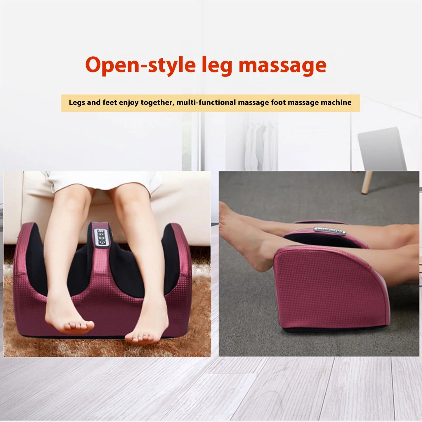Electric massager, circulating foot massager, vibrating Shiatsu foot kneading heating massage, air compression, automatic closin