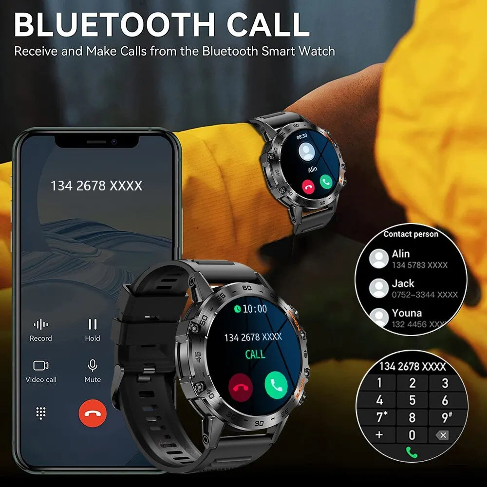 Smartwatch 1.39" Bluetooth Fitness Heart Rate Health For Android IOS