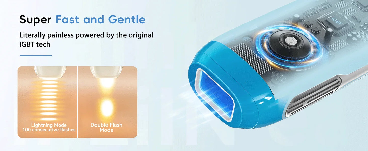 Hair Removal Laser IPL 22J Unlimted IGBT 5.2 cm² light Quick Flashes Painless Epilator Face Armpit Bikini Treament Boay Laser