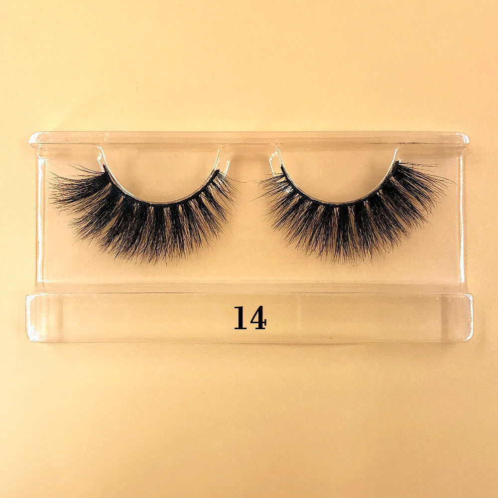 Fluffy 100% Natural Mink Lashes Make up Tool1 Pair Short Soft 15-20mm