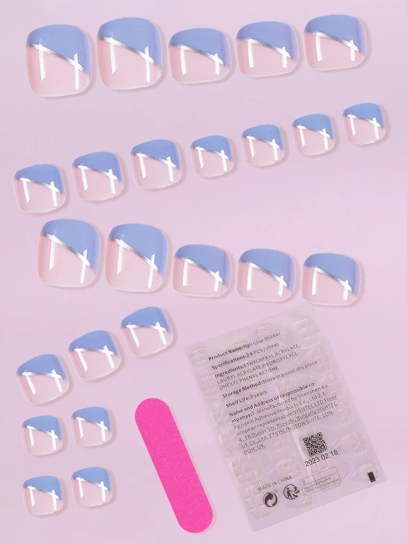 Summer Simple Fake Toenails Full Cover Square