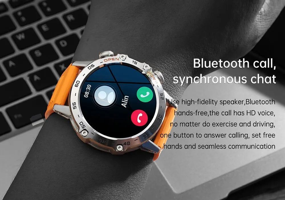 Smartwatch 1.39" Bluetooth Fitness Heart Rate Health For Android IOS
