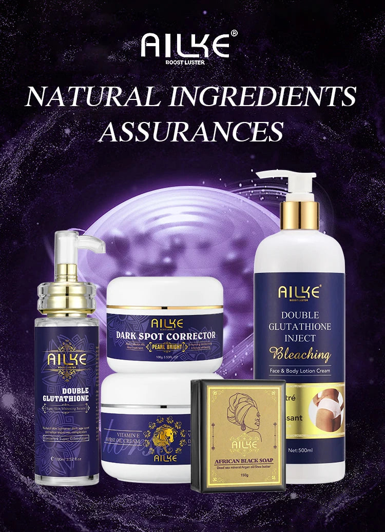 Double Glutathione & Vitamin C Skin Care Set, Whitening, Brightening,