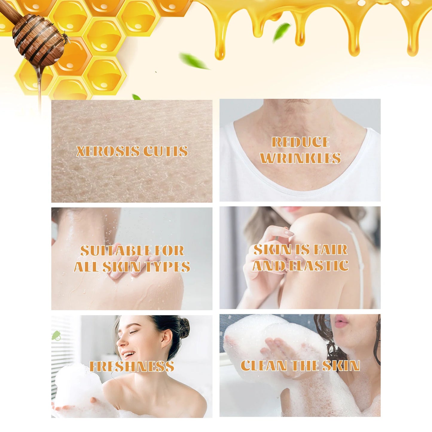 Honey Shower Gels Refreshing Moisturizing Body Wash Smooth Gentle