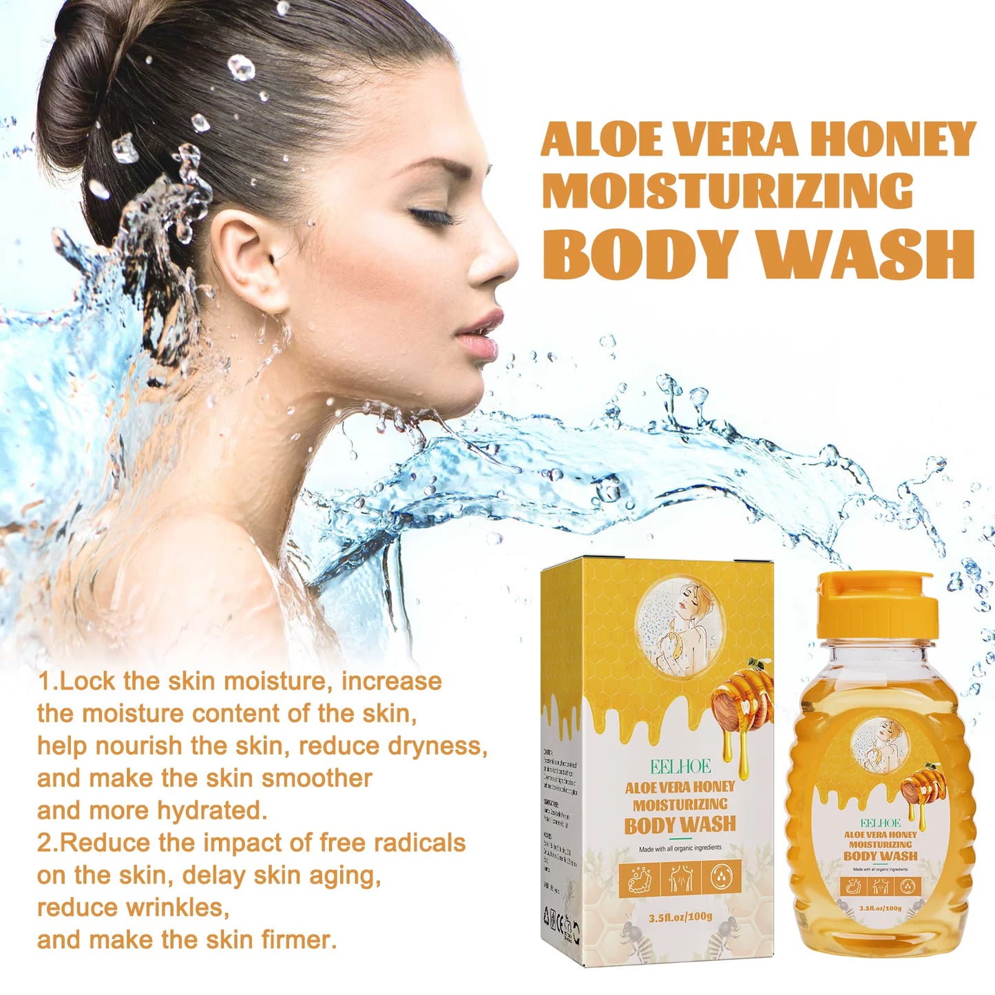 Honey Shower Gels Refreshing Moisturizing Body Wash Smooth Gentle