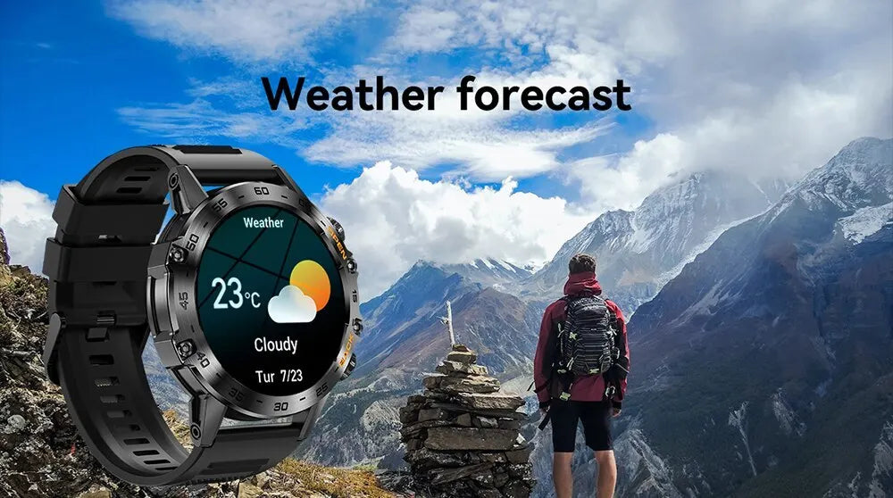 Smartwatch 1.39" Bluetooth Fitness Heart Rate Health For Android IOS