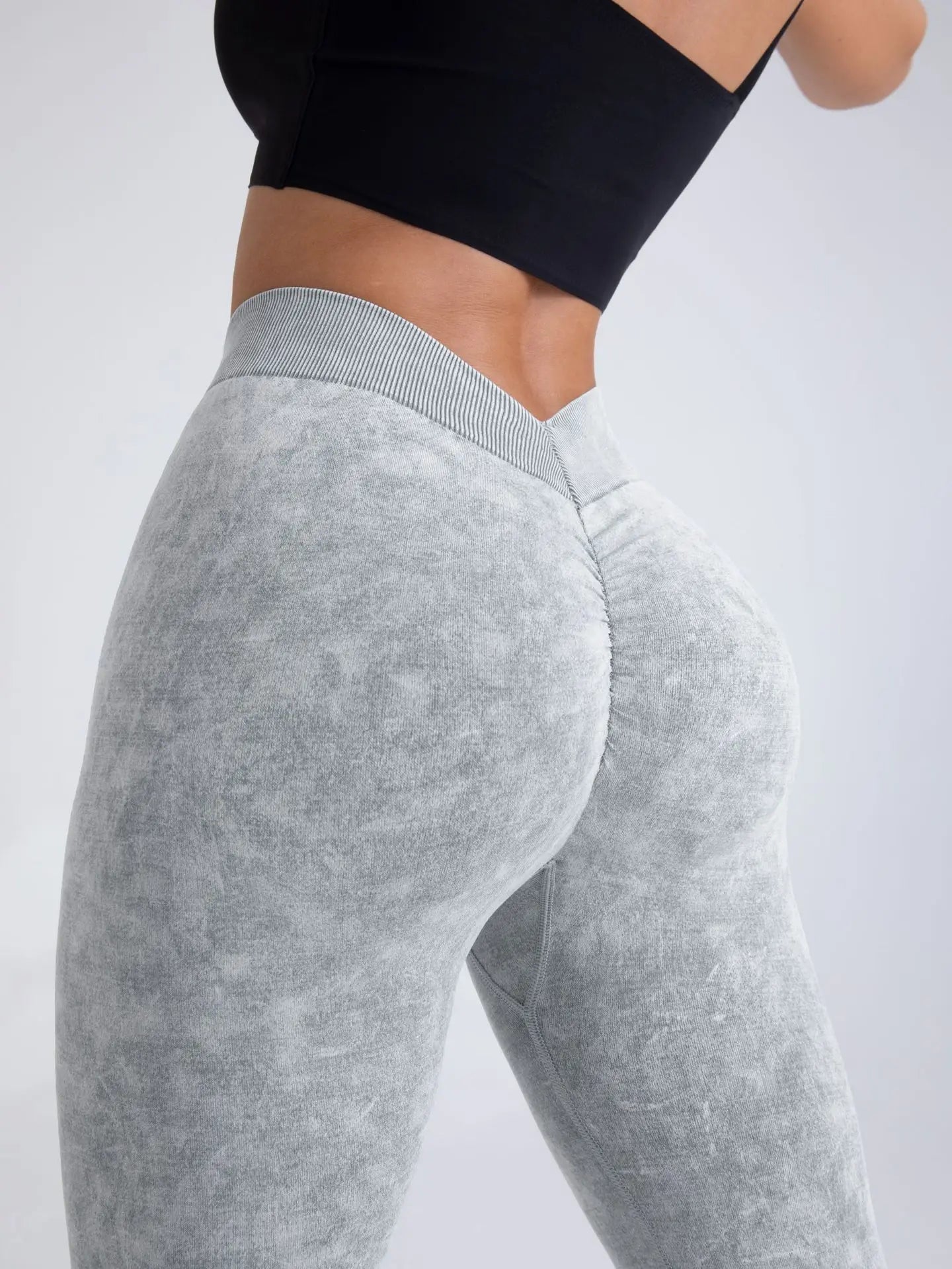 V Back Yoga Pants Women Workout Sport Leggings Fitness Seamless Leggings