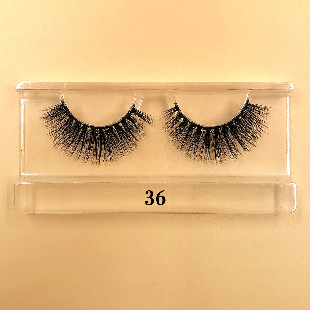 Fluffy 100% Natural Mink Lashes Make up Tool1 Pair Short Soft 15-20mm