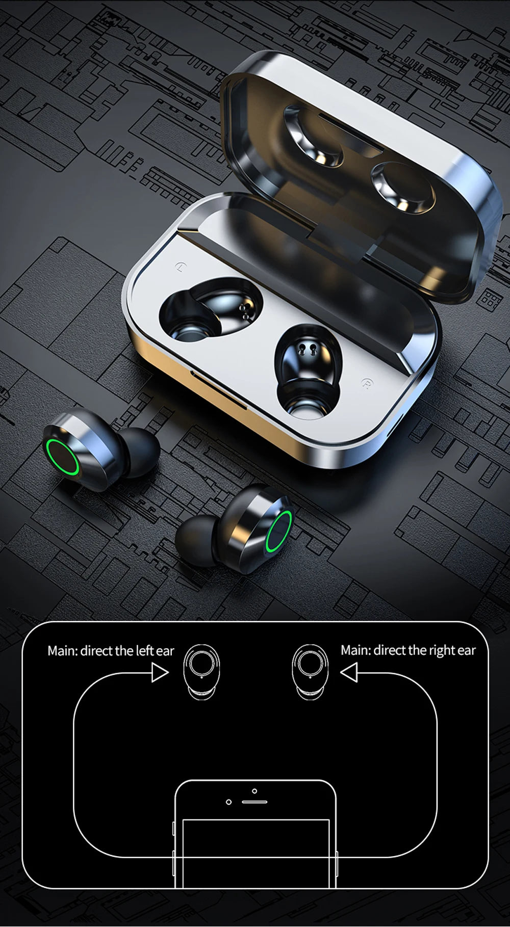 NES TWS Wireless Bluetooth Earphones Sport Stereo Headphones HiFi Music Earbuds With Built-in Microphone HD Call Gaming Headset