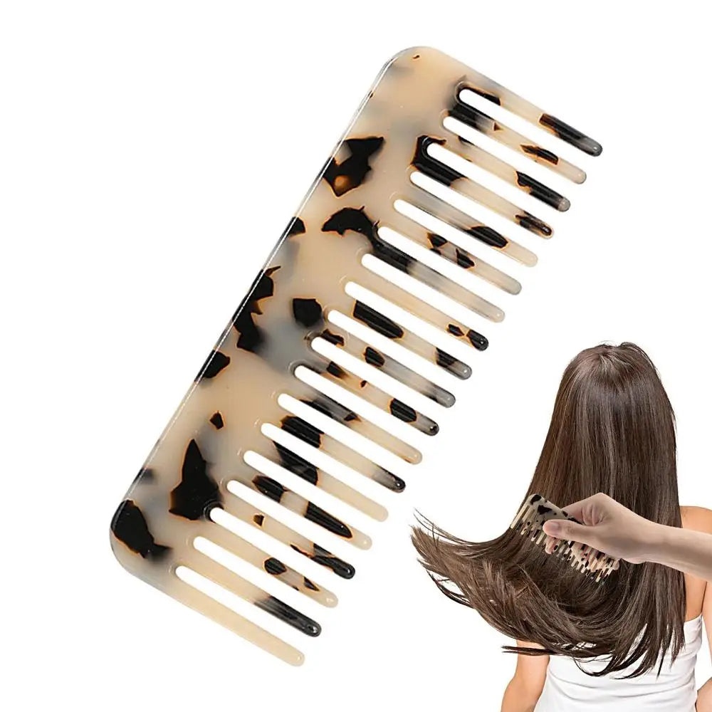 Acetate Hair Comb Antistatic Marbled Wide Tooth Detangling Comb Wide Tooth