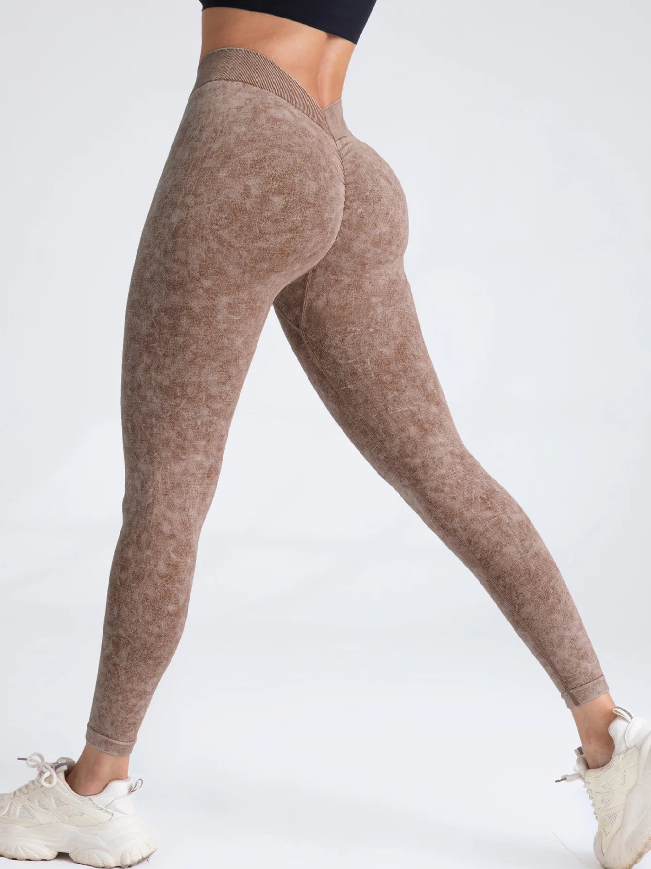 V Back Yoga Pants Women Workout Sport Leggings Fitness Seamless Leggings