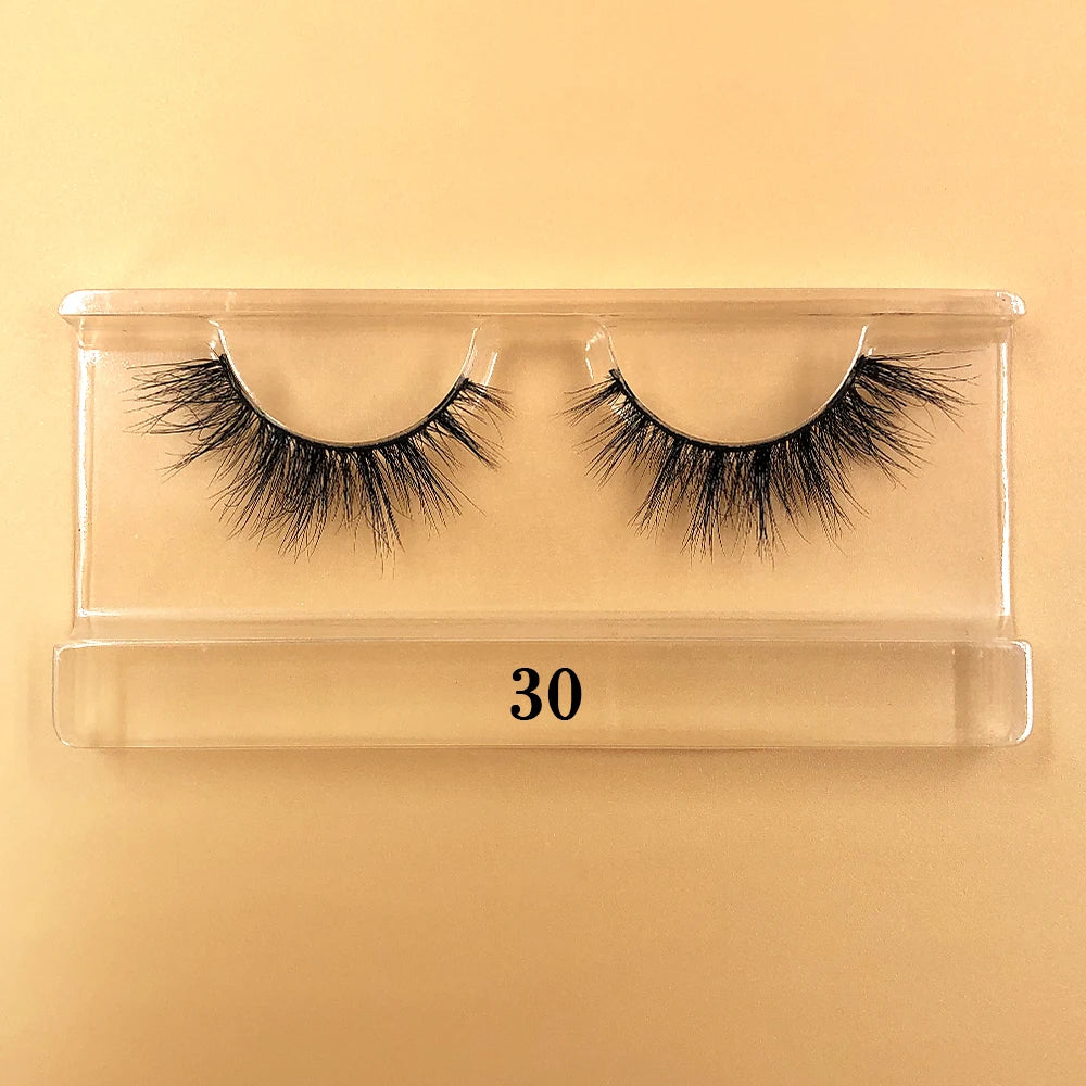 Fluffy 100% Natural Mink Lashes Make up Tool1 Pair Short Soft 15-20mm
