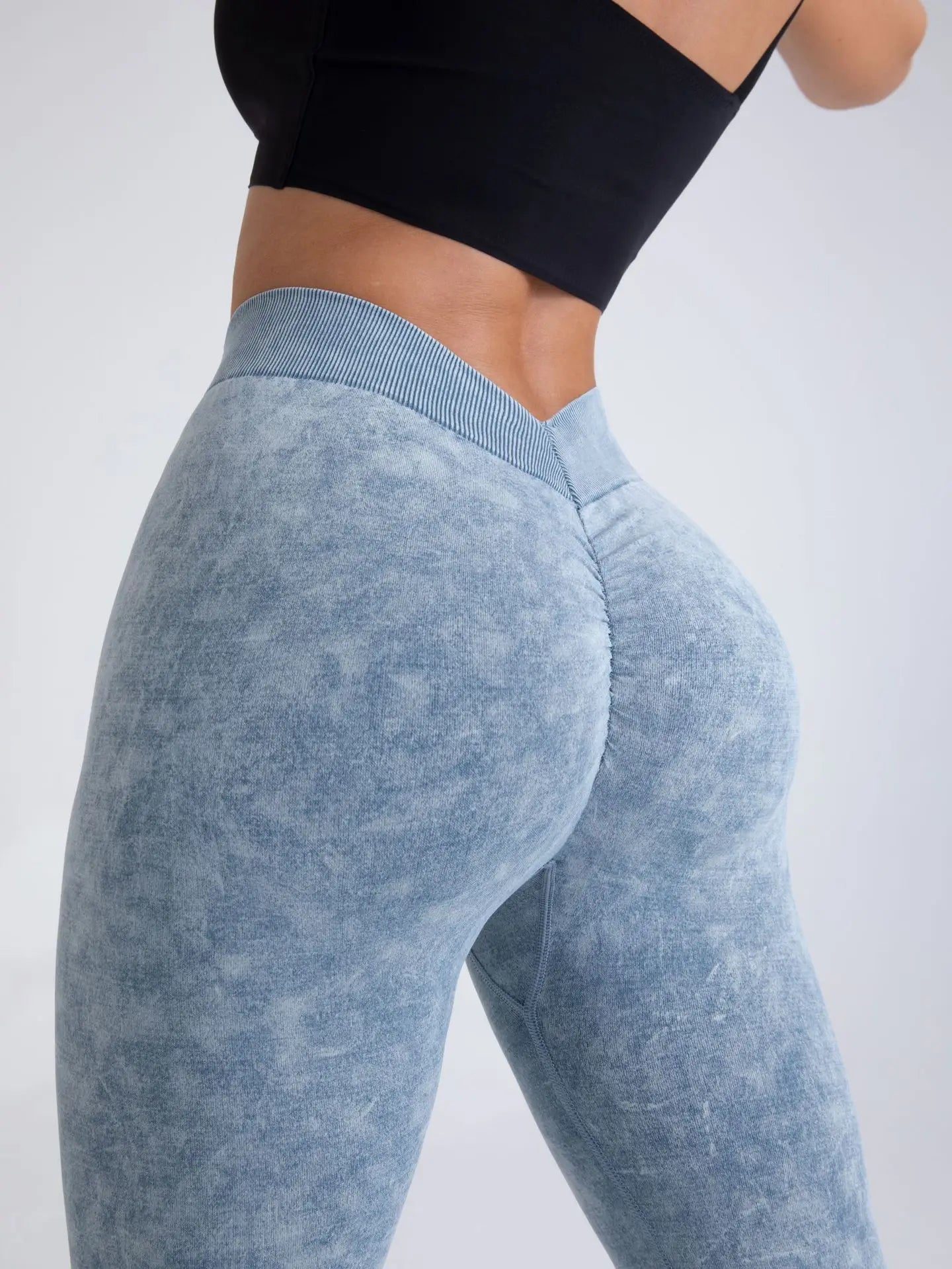 V Back Yoga Pants Women Workout Sport Leggings Fitness Seamless Leggings