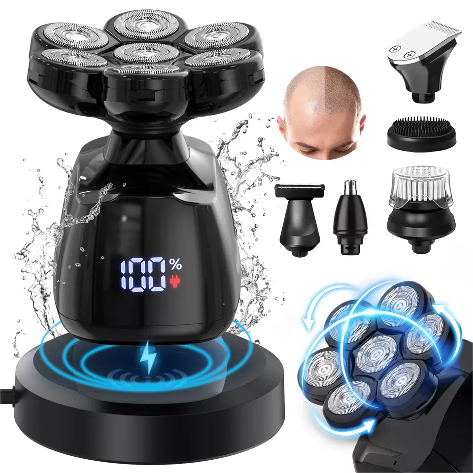 Men Electric Razor with Nose Hair Trimmer Waterproof Men's Grooming Kit
