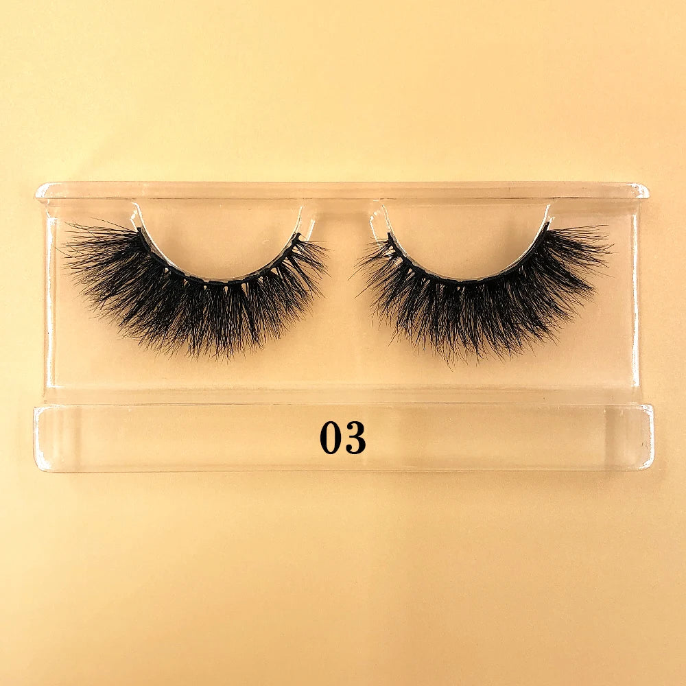 Fluffy 100% Natural Mink Lashes Make up Tool1 Pair Short Soft 15-20mm