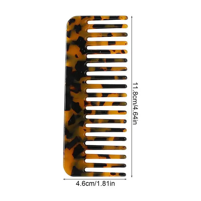 Acetate Hair Comb Antistatic Marbled Wide Tooth Detangling Comb Wide Tooth