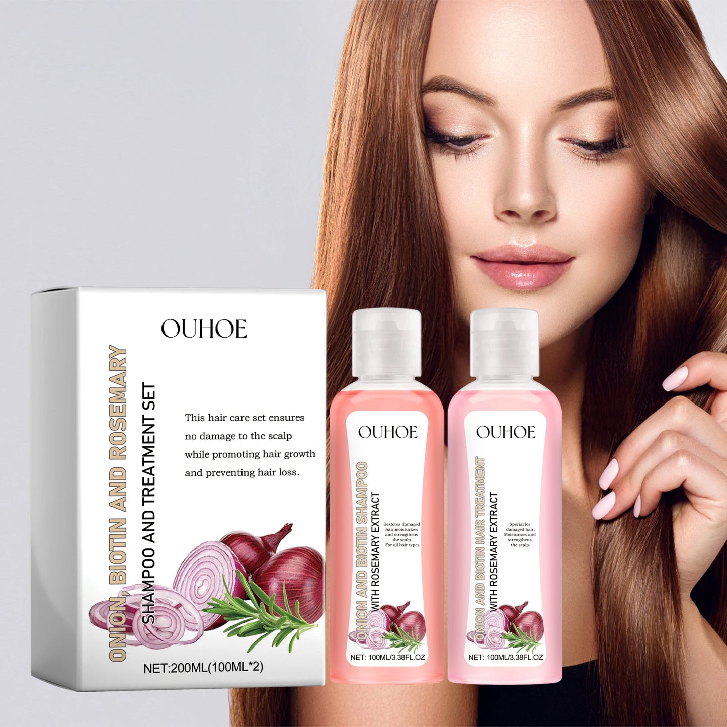 Biotin Rosemary Shampoo Care Set Shampoo Conditioner For All Hair Types