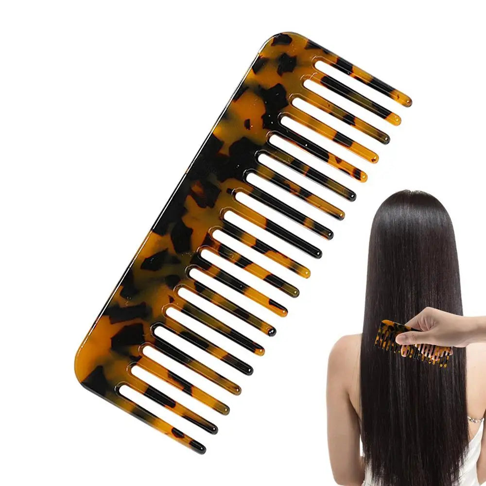 Acetate Hair Comb Antistatic Marbled Wide Tooth Detangling Comb Wide Tooth