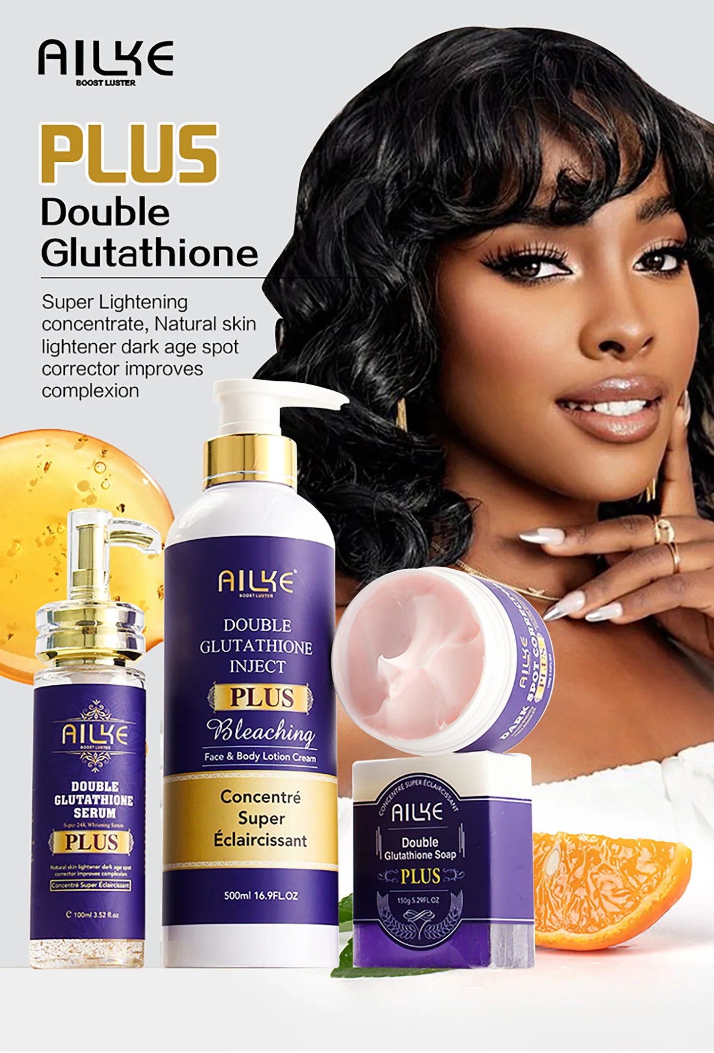 Whitening, Dark Spot & Sun Spot Removal Set, Brightening Shades, With Double Glutathione, Highly Concentrated Skin Care