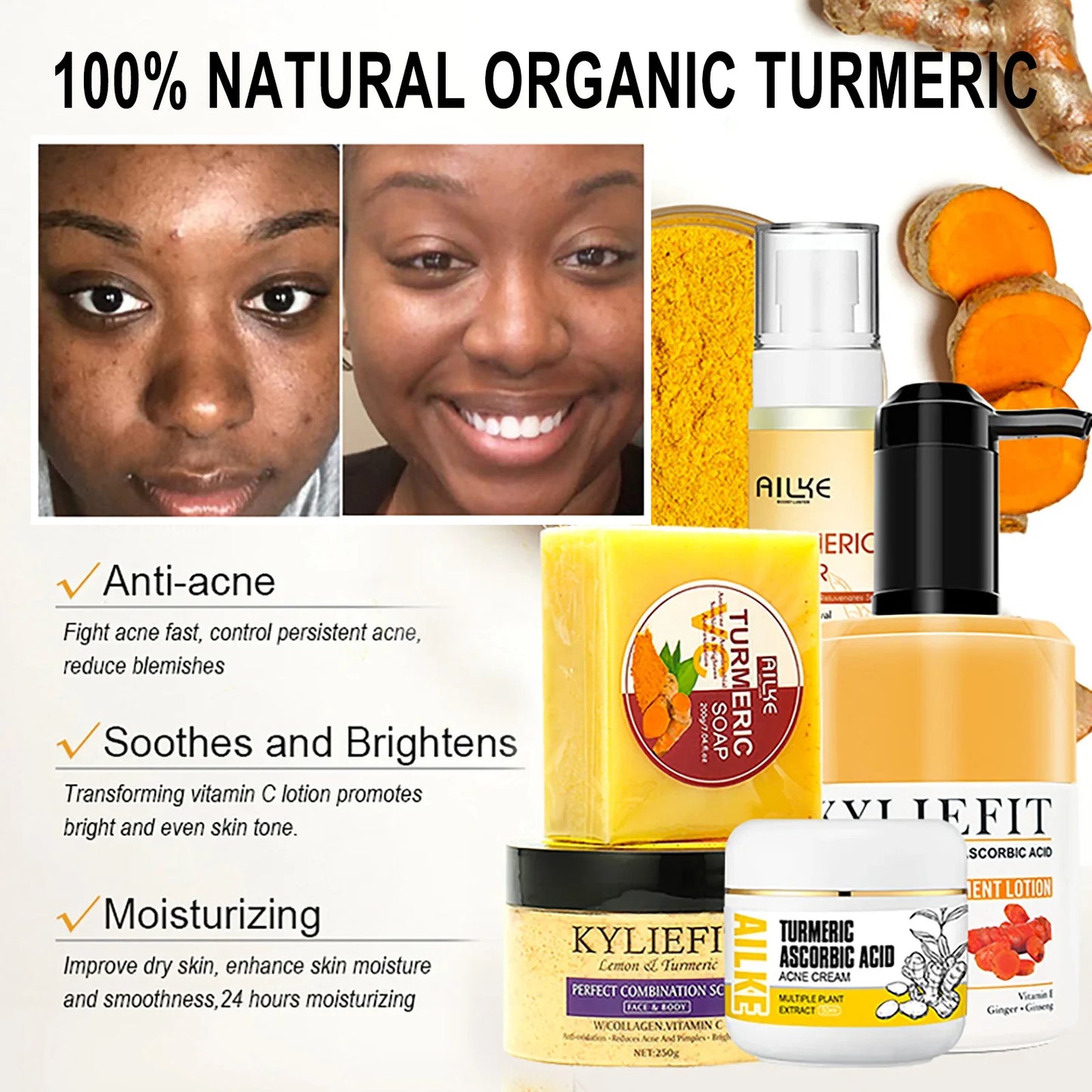Organic Turmeric Skin Care Set,