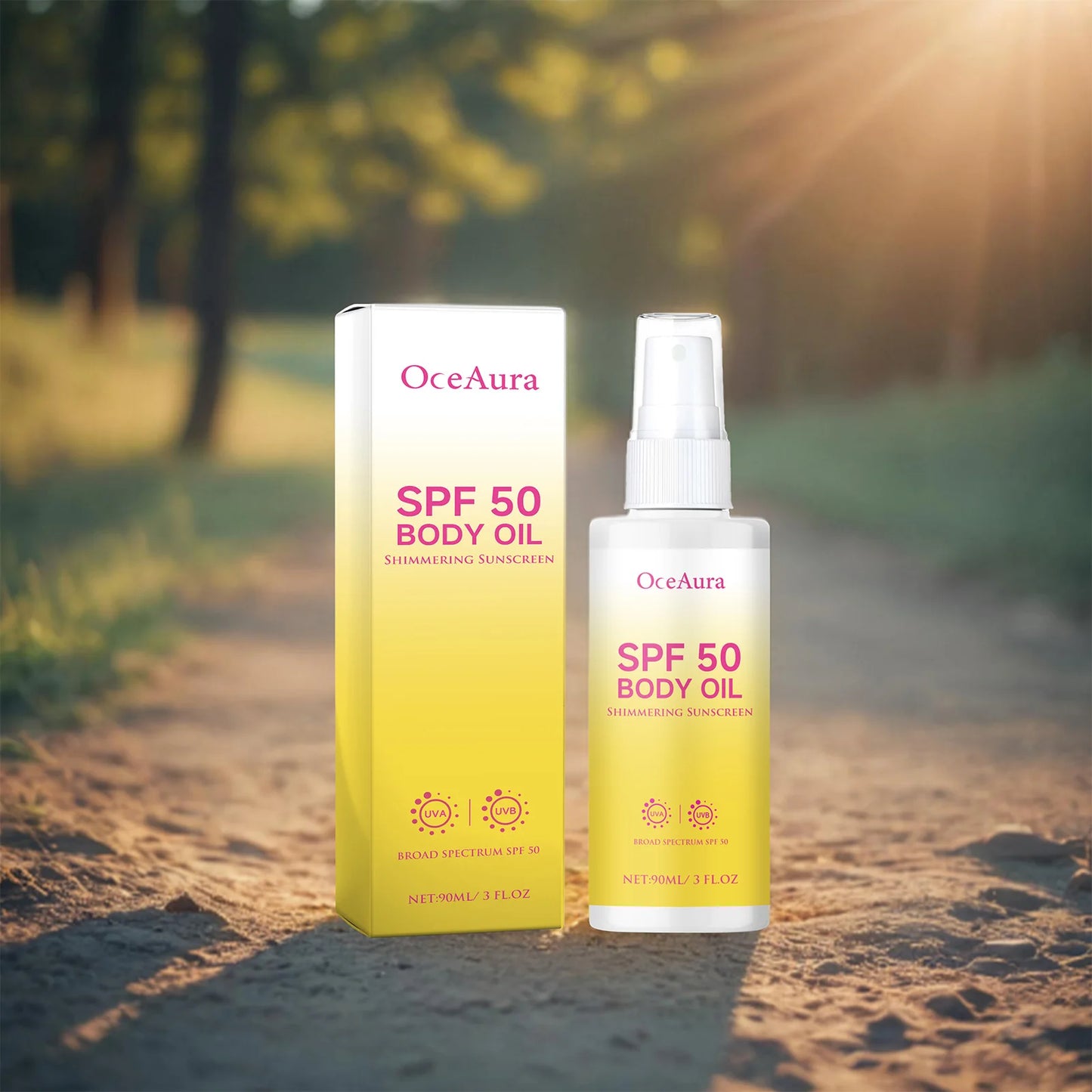 OceAura 90ml Body Oil Sunscreen Matte Sunblock UV Rays