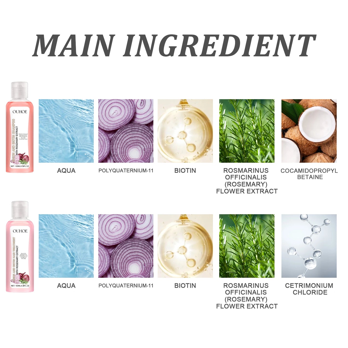Biotin Rosemary Shampoo Care Set Shampoo Conditioner For All Hair Types