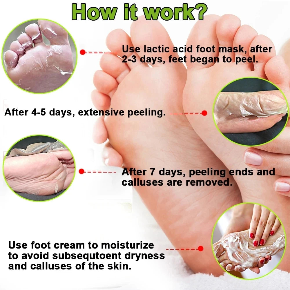 Peeling Foot Mask Repairs Heels & Removes Dry Dead Skin Feet Exfoliating Foot
