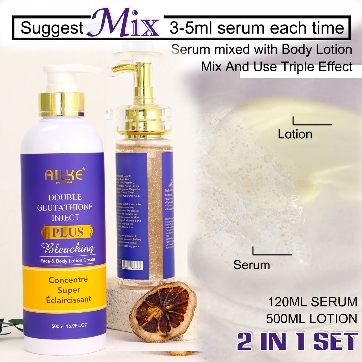 Whitening, Dark Spot & Sun Spot Removal Set, Brightening Shades, With Double Glutathione, Highly Concentrated Skin Care