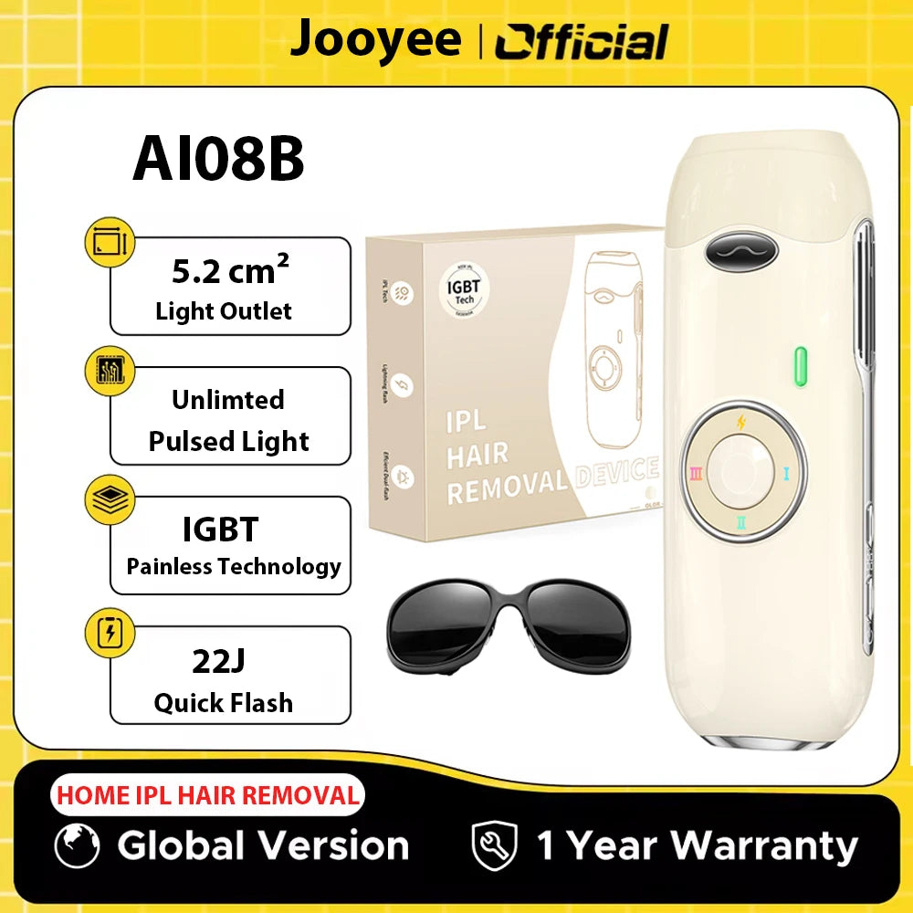 Hair Removal Laser IPL 22J Unlimted IGBT 5.2 cm² light Quick Flashes Painless Epilator Face Armpit Bikini Treament Boay Laser