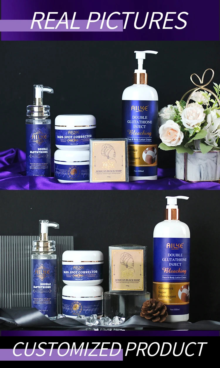 Double Glutathione & Vitamin C Skin Care Set, Whitening, Brightening,