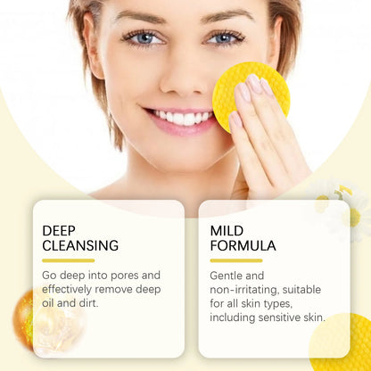 60pcs Kojic Acid Turmeric Exfoliating Cleansing Pads Glow Facial Wash Remove Dead Skin Acne Melanin Hydrate Face Pads