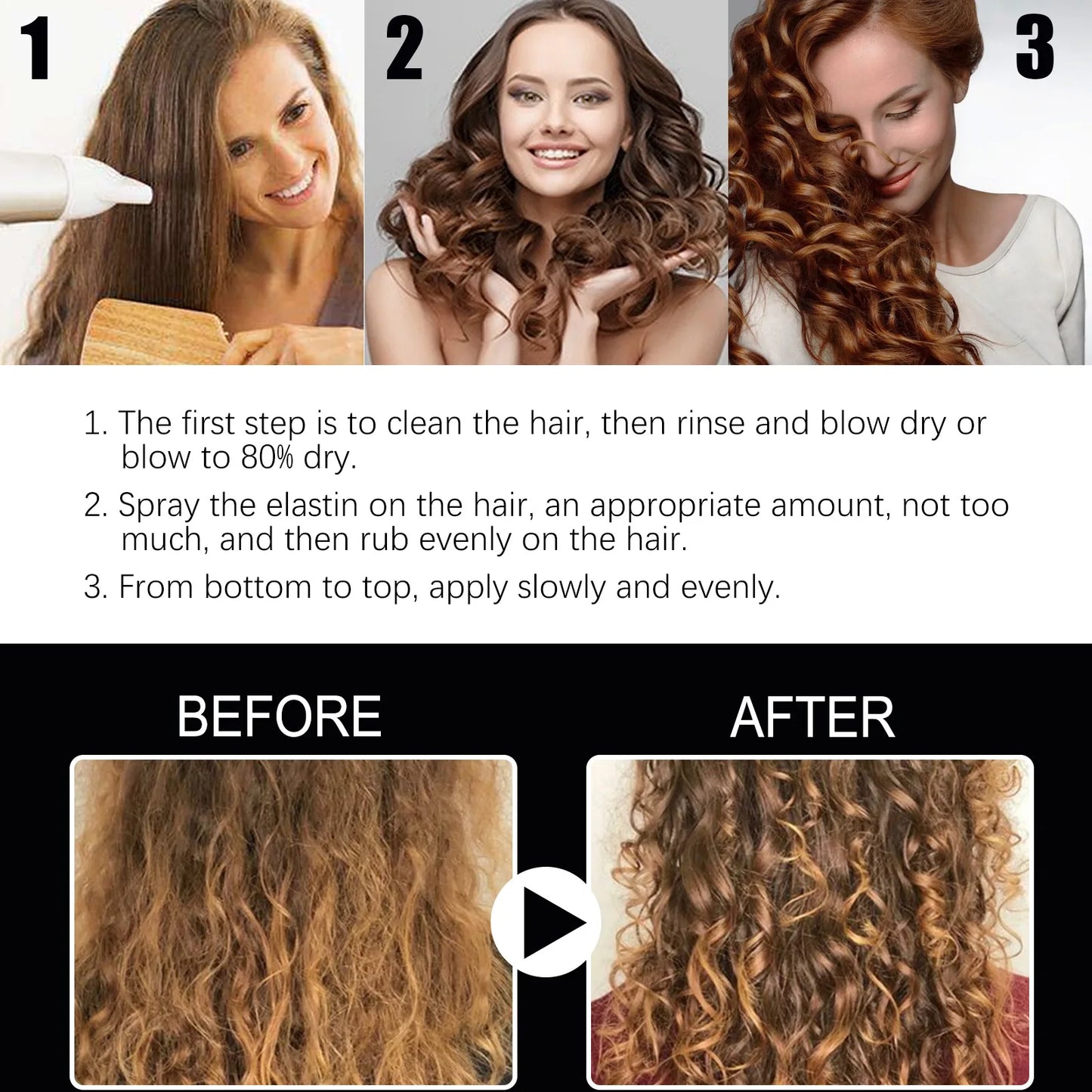 100ml Hair Styling Spray Gel Volumizing Curly Hair Fragrance Hairstyle Moisturizing Long Lasting Sculpting Hair Spray