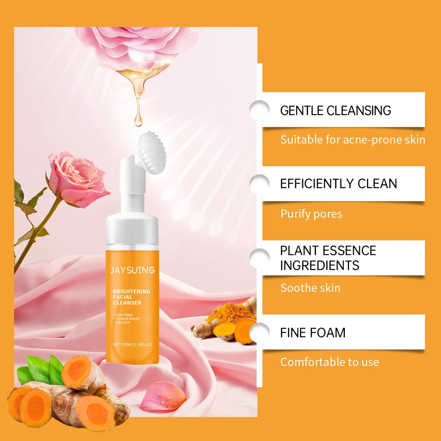 100ml Kojic Acid Turmeric Cleanser Anti Acne Oil Control