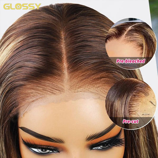 Highlight Glue less Wig Human Hair Ready To Wear And Go For Women 13x6