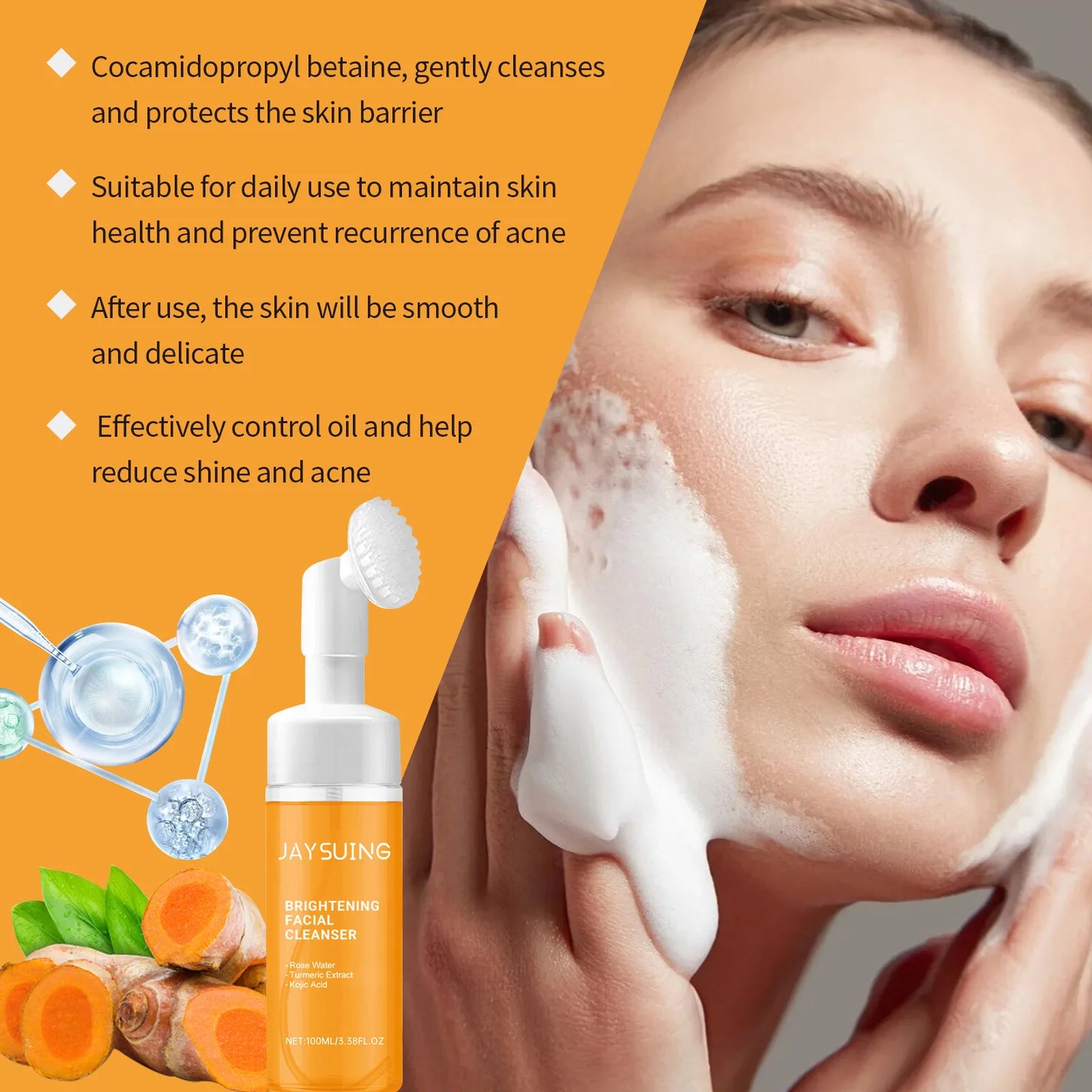 100ml Kojic Acid Turmeric Cleanser Anti Acne Oil Control