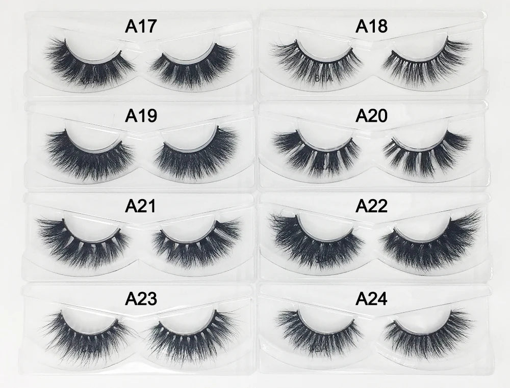 Fluffy 100% Natural Mink Lashes Make up Tool1 Pair Short Soft 15-20mm