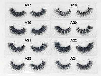 Fluffy 100% Natural Mink Lashes Make up Tool1 Pair Short Soft 15-20mm