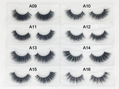 Fluffy 100% Natural Mink Lashes Make up Tool1 Pair Short Soft 15-20mm