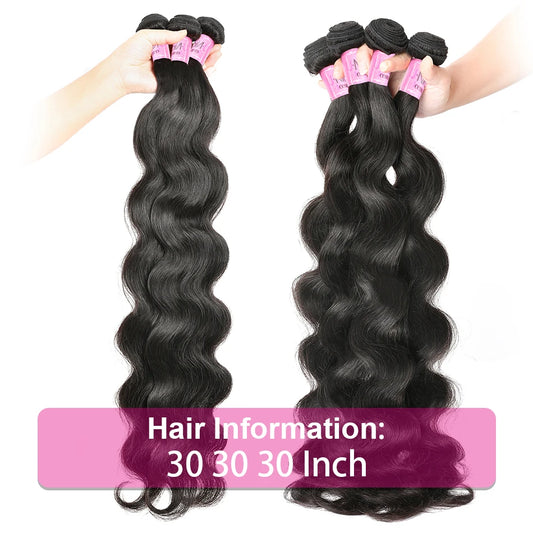 Hair 30 inch Body Wave Bundles Peruvian Hair Bundles 100% Human Hair