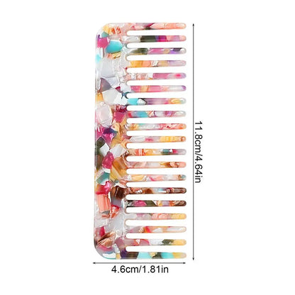 Acetate Hair Comb Antistatic Marbled Wide Tooth Detangling Comb Wide Tooth