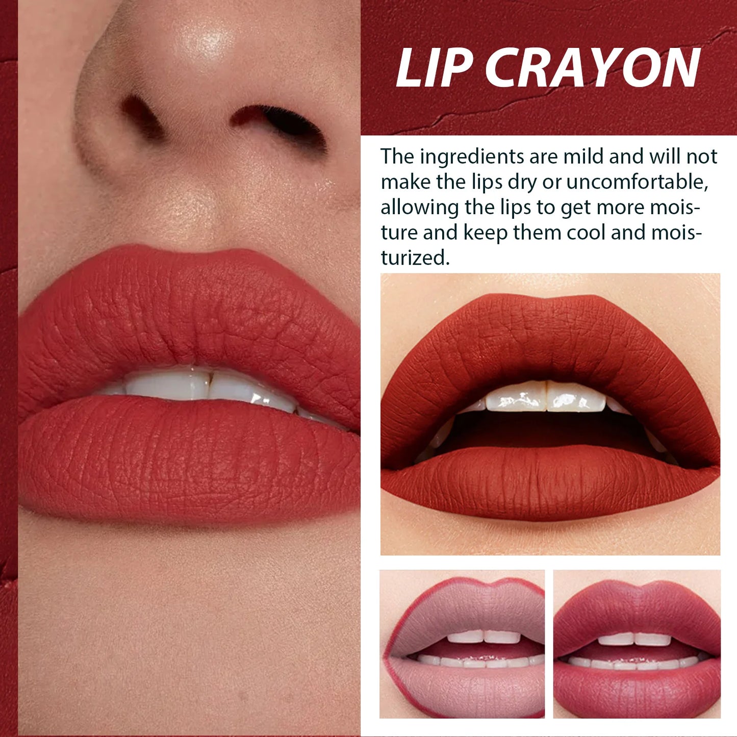 6 Colors Non-fading Lip Gloss Waterproof Lipstick Pen Matte Long-lasting