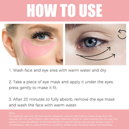 60pcs Rose Eye Mask Fades Fine Lines, Eye Bags, Dark Circles