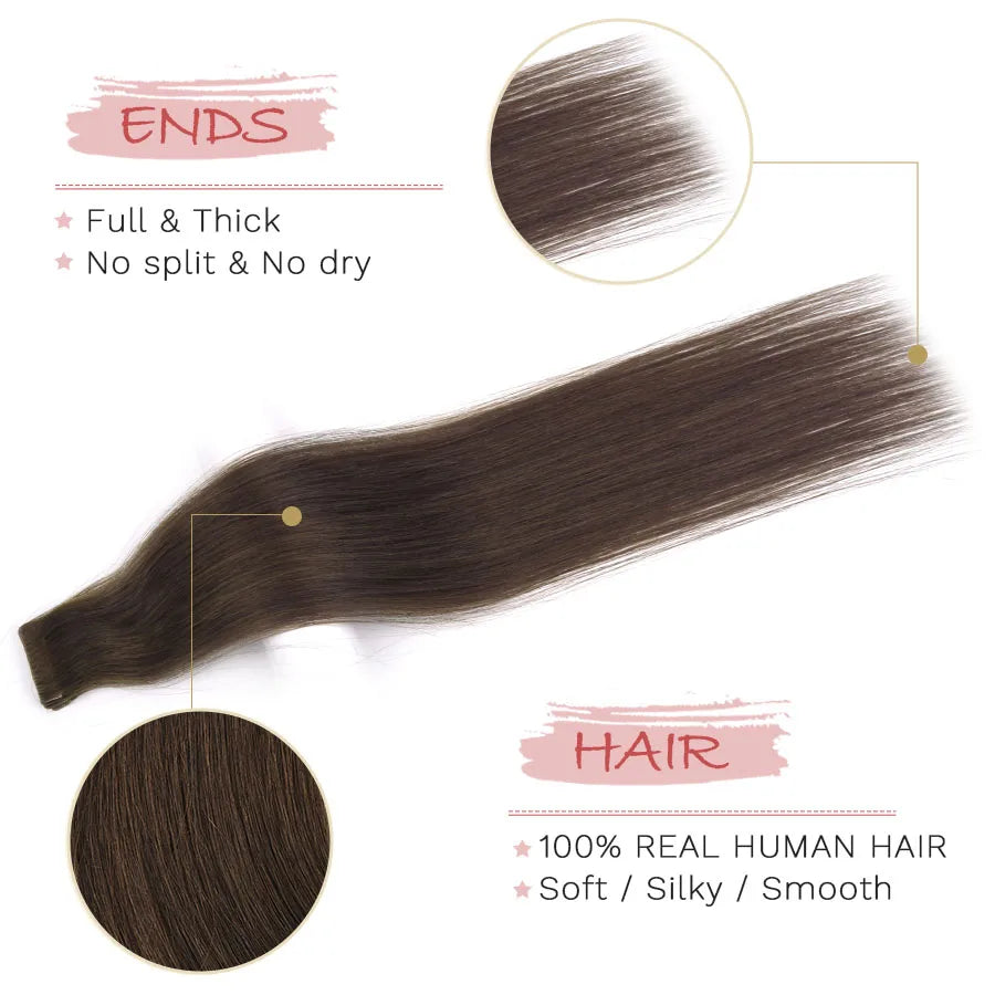 16pcs Light Blonde PU Skin Tape Hair Extensions Invisible Adhesive Tape Human Hair