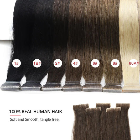 16pcs Light Blonde PU Skin Tape Hair Extensions Invisible Adhesive Tape Human Hair