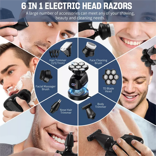 Men Electric Razor with Nose Hair Trimmer Waterproof Men's Grooming Kit