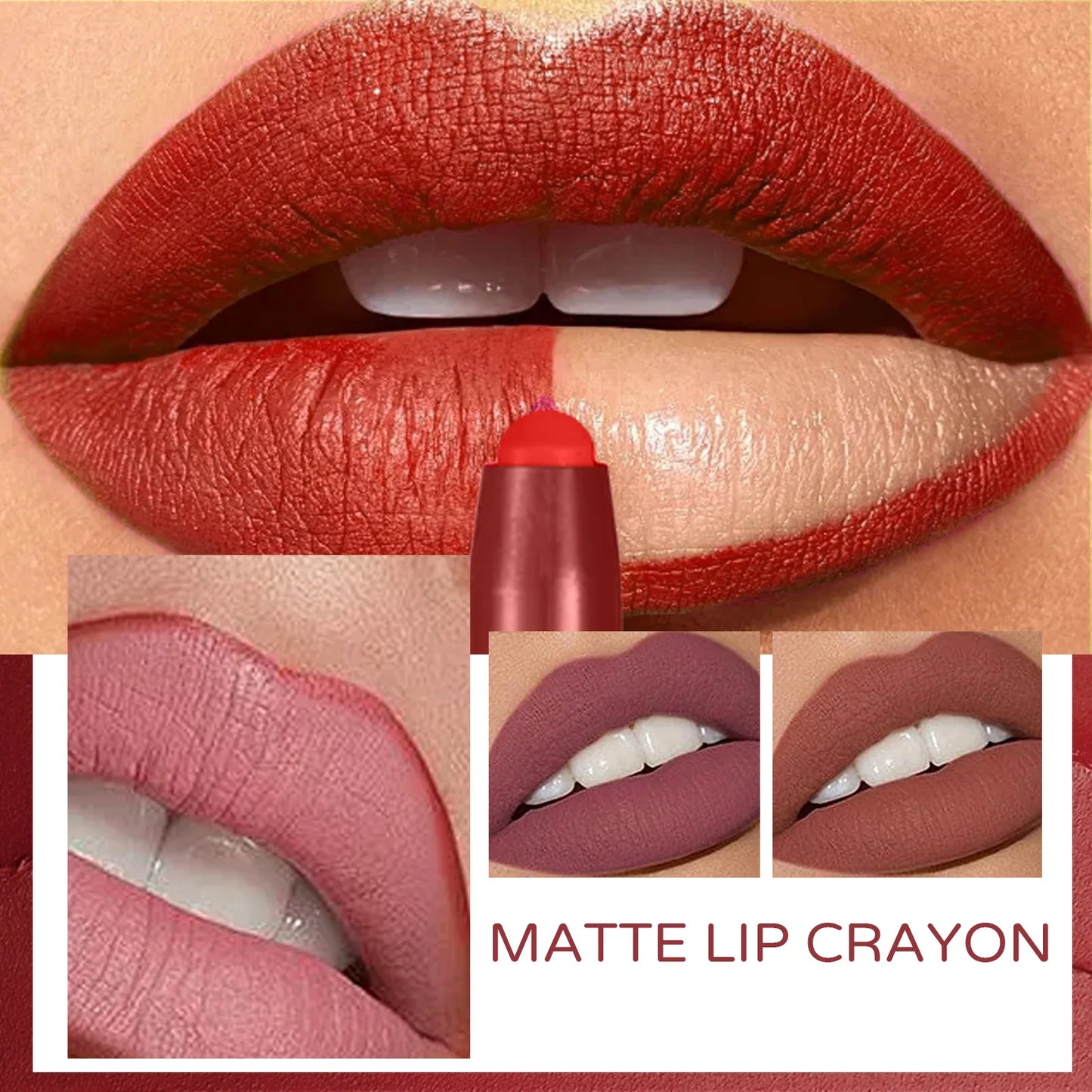6 Colors Non-fading Lip Gloss Waterproof Lipstick Pen Matte Long-lasting